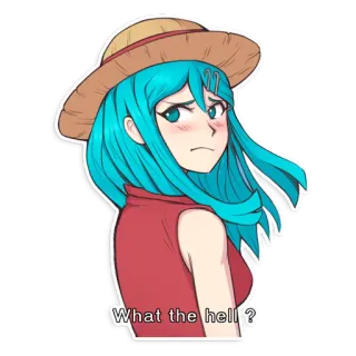 👒 What the hell? anime, cartoon, meisje, verward, boos, vraag telegram sticker
