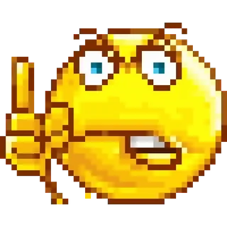 🤬 biểu tượng cảm xúc, ngón giữa, xúc phạm, pixel art, màu vàng, tức giận whatsapp sticker
