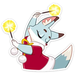 💃 raposa, estrelinhas, celebração, festivo, fofo, animal telegram sticker