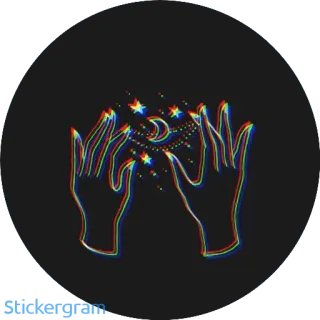 ✨ hands, stars, moon, celestial, magic, spiritual telegram sticker