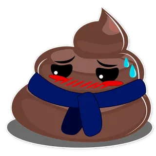 🤧 caca, emoji, pegatina, triste, frío, bufanda telegram sticker