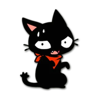 😰 猫, 动物, 卡通, 黑猫, 可爱, 贴纸 telegram sticker