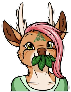 🍃 Cervo, Antro, Furry, Animale, Carino, Cartone animato whatsapp sticker