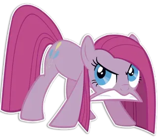 🦄 Pinkie Pie My Little Pony Pinkie Pie, My Little Pony, dibujos animados, enojado, poni, fanart telegram sticker