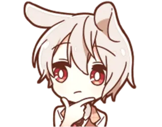🤔 Аниме, Чиби, Милый, Персонаж, Думает, В замешательстве, Выражение telegram sticker