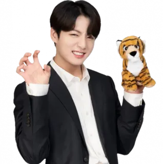 🤬 Jungkook person, singer, male, kpop, idol, toy tiger telegram sticker