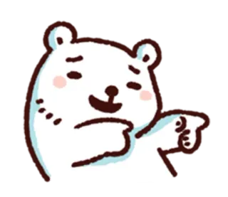 👉 곰, 동물, 귀여운, 만화, 가리키는, 손가락 telegram sticker