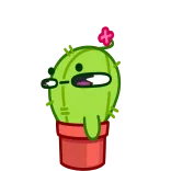 🗿 cactus, planta, lindo, divertido, dibujo animado, pegatina telegram sticker