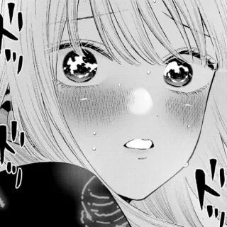 😳 Anime, Manga, Visage, Gros plan, Rougir, Fille, Expression telegram sticker