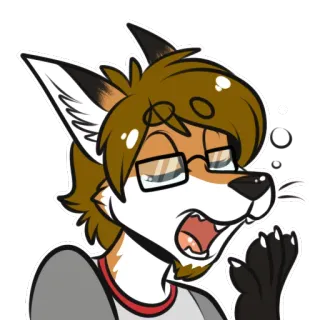 😪 Фурри, Лиса, Антропоморфный, Мультфильм, Эмоциональный, Плачущий telegram sticker