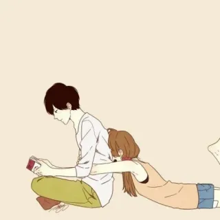 💕 Anime, Pareja, Relación, Abrazo, Amor, Dibujos animados, Lindo telegram sticker