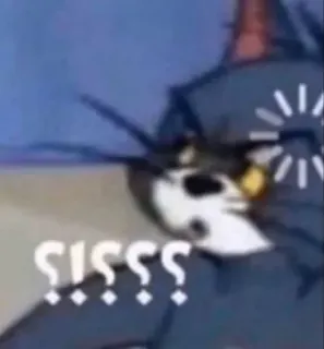 🤍 Tom Cat SSSS? 톰과 제리, 만화, 충격, 질문, 밈, 혼란, 고양이 telegram sticker