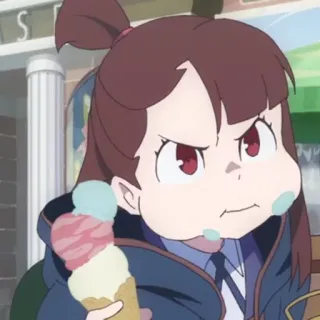 🍦 Anime, Cartone animato, Gelato, Carino, Arrabbiato, Ragazza telegram sticker