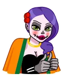 👍 autocollant, femme, crâne, halloween, jour des morts, dessin animé telegram sticker