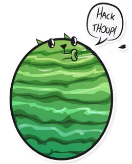 🍉 Hack THOOP! gato, melancia, desenho animado, adesivo telegram sticker