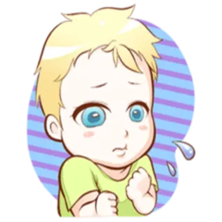 😕 sticker, anime, junge, süß, cartoon whatsapp sticker