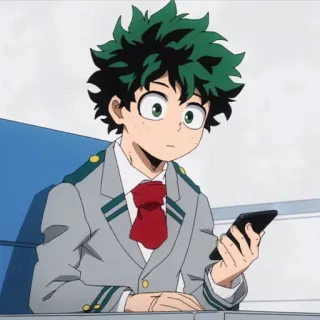 🥦 Izuku Midoriya My Hero Academia Izuku Midoriya, My Hero Academia, anime, student, school uniform, character, manga telegram sticker