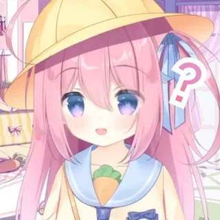 😅 Anime, Dibujos animados, Chica, Lindo, Signo de interrogación whatsapp sticker