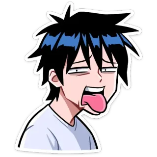 😛 Dibujos animados, Anime, Divertido, Expresión, Tonto telegram sticker