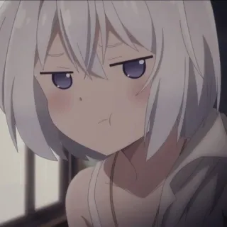 😒 动漫, 女孩, 可爱, 表情, 无聊, 卡通 telegram sticker