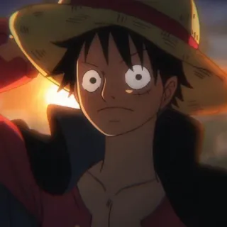 👒 Luffy One Piece Anime, One Piece, Monkey D. Luffy, Strohhut, Cartoon, Manga telegram sticker
