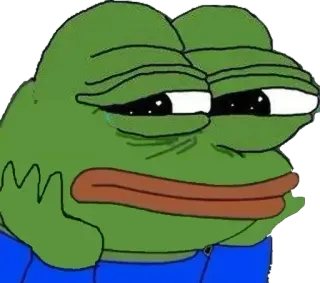 📎 Pepe the Frog Meme, Pepe, rana, triste, cultura de internet whatsapp sticker