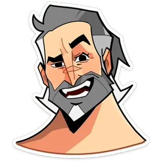 😏 мужчина, портрет, седые волосы, персонаж telegram sticker