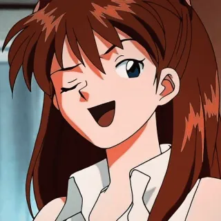 😃 Asuka Langley Soryu Neon Genesis Evangelion anime, character, asuka, wink, neon genesis evangelion telegram sticker