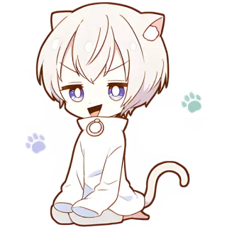 😁 Anime, Katze, Katzenjunge, Chibi, Süß whatsapp sticker