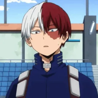 🥢 Shoto Todoroki My Hero Academia Anime, Bohater, Manga, Shoto Todoroki, My Hero Academia, Postać anime, Włosy pół na pół telegram sticker