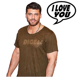 ❤️ I LOVE YOU man, love, speech bubble, person telegram sticker
