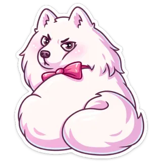 😡 cão, cachorro, fofo, animal, laço, rosa telegram sticker