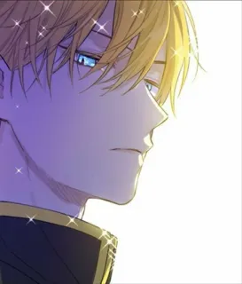 💙 Anime, Mann, Charakter, Porträt, Blonde Haare, Funkeln, Zeichnung telegram sticker