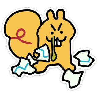 🤧 Eichhörnchen, wütend, Cartoon, Tier, Illustration, Aufkleber telegram sticker