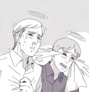 😭 chorando, tristeza, lágrimas, emocional, estilo anime, desenho animado, homens, triste telegram sticker