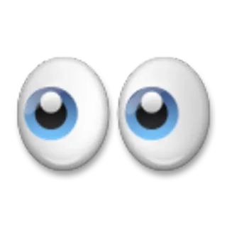 👀 eyes, looking, emoji, eyesballs, cartoon telegram sticker