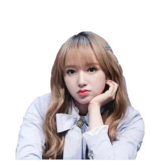 😔 femme, fille, portrait, coréenne, asiatique, personne, beauté telegram sticker