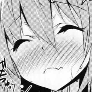 😖 Anime, Manga, Rougir, Embarrassé(e), Fille, Expression telegram sticker