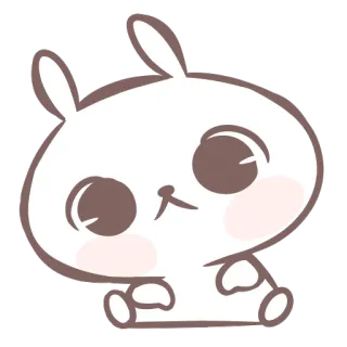 😕 coelho, fofo, animal, kawaii, adesivo telegram sticker