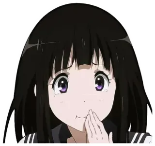 😂 Hyouka Chitanda Eru Hyouka Anime, Meisje, Schattig, Schooluniform whatsapp sticker