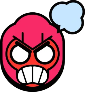 ▪️ marah, merah, kemarahan, kesal, brawl stars, stiker, pin telegram sticker