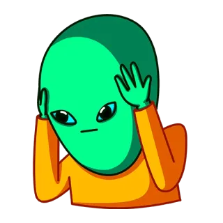 🤦‍♂️ alien, cartoon, green, extraterrestrial whatsapp sticker