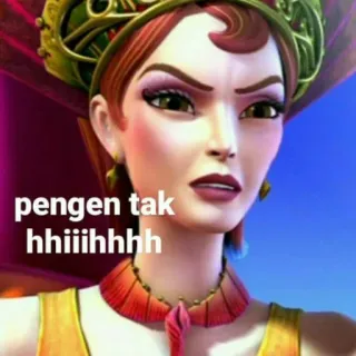 😆 pengen tak hiiiiihhhh wanita, kartun, animasi, ekspresi, wajah telegram sticker