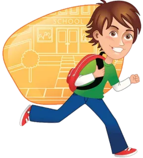 🏃‍♂ SCHOOL école, garçon, course, sac à dos, éducation, illustration telegram sticker