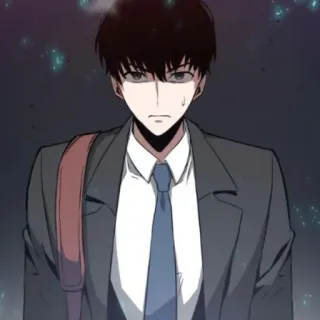 😕 Anime, Mann, Anzug, Krawatte, Ernst, Charakter whatsapp sticker