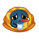 🤒 enfermo, indispuesto, resfriado, gripe, termómetro, triste, molesto telegram sticker