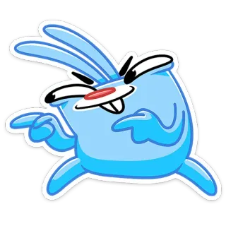 😉 Cartoon, Personage, Sticker, Blauw, Grappig, Speels telegram sticker