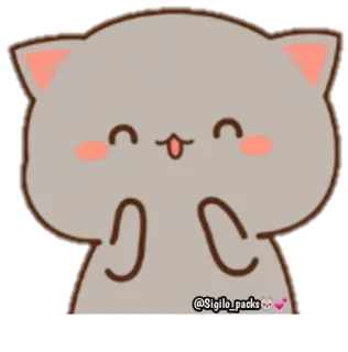 😄 @Sigilo_packs kot, słodkie, kawaii, naklejka whatsapp sticker