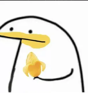 🥭 bird, banana, food, cartoon telegram sticker