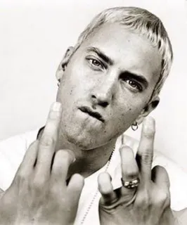 ❤ Eminem 说唱歌手, 中指, 肖像, 名人 telegram sticker